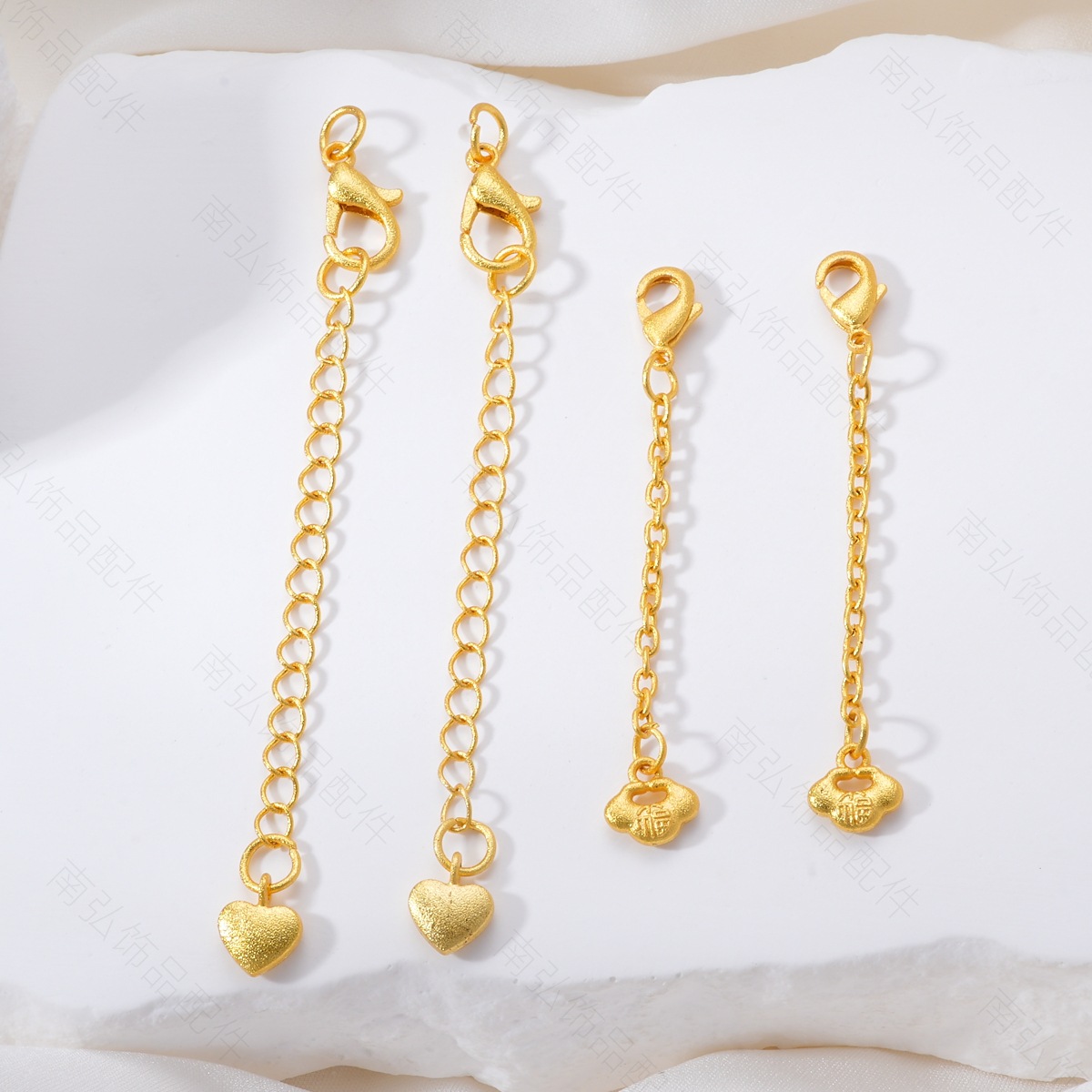Sand gold high color retention lobster buckle heart extension chain necklace buckle bracelet multi-circle pendant DIY accessory handcrafted decoration pic 9