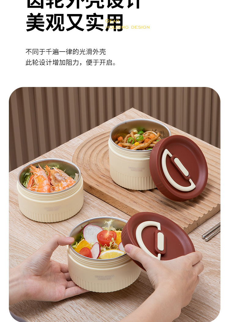 304不锈钢便当盒保温饭盒汤碗高颜值午餐盒学生便携分格多层饭盒详情11