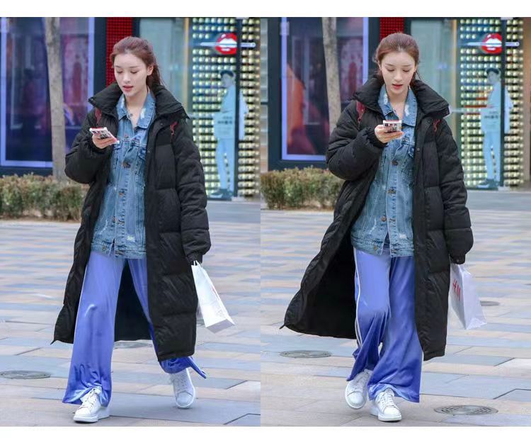 The new 2025 Dongdaemun thickened and loose cotton-padded jacket for the art examination school uniform of the Central Academy of Drama, which is super long and knee-length for women pic 7