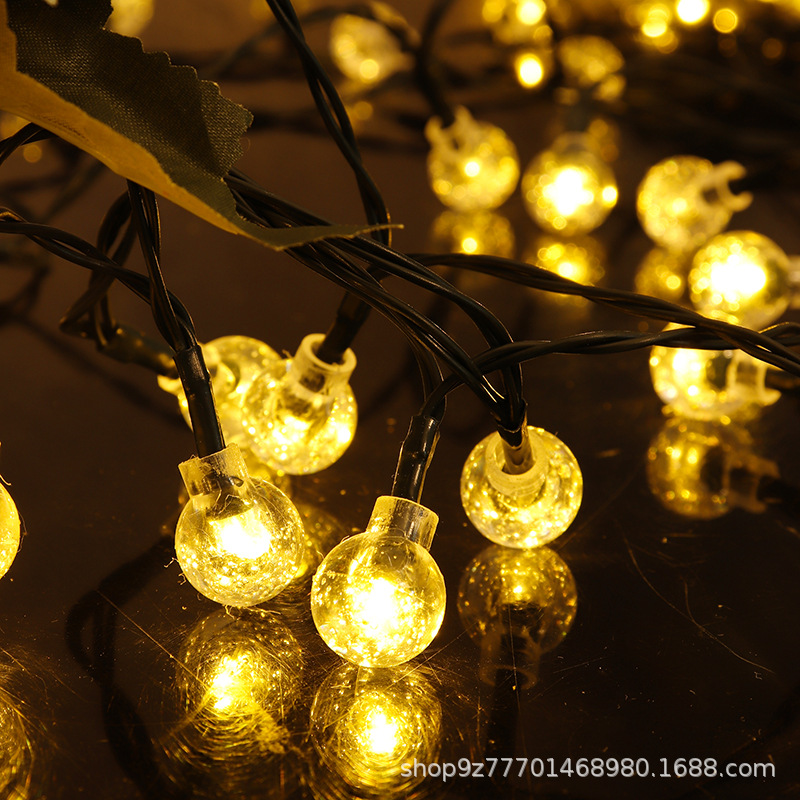 Solar air cannon ball lights, string of colored lights, LED light strings, romantic Internet celebrity decoration, bubble ball lights, camping decorative lights pic 3