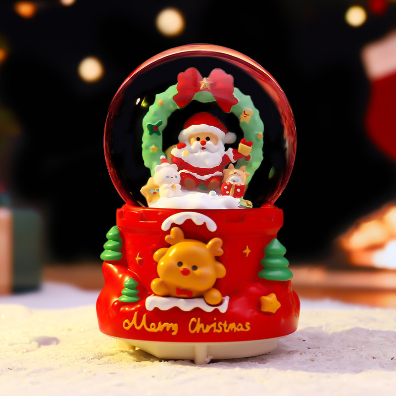 New Santa Claus Christmas Story Crystal Ball music box Cartoon Glowing Snowflakes Christmas student gift pic 2