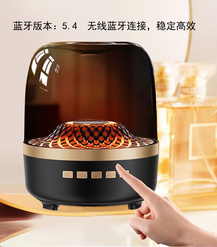 Cross-border e-commerce Bluetooth speaker, home wireless glass RGB lighting, portable desktop small subwoofer speaker pic 4