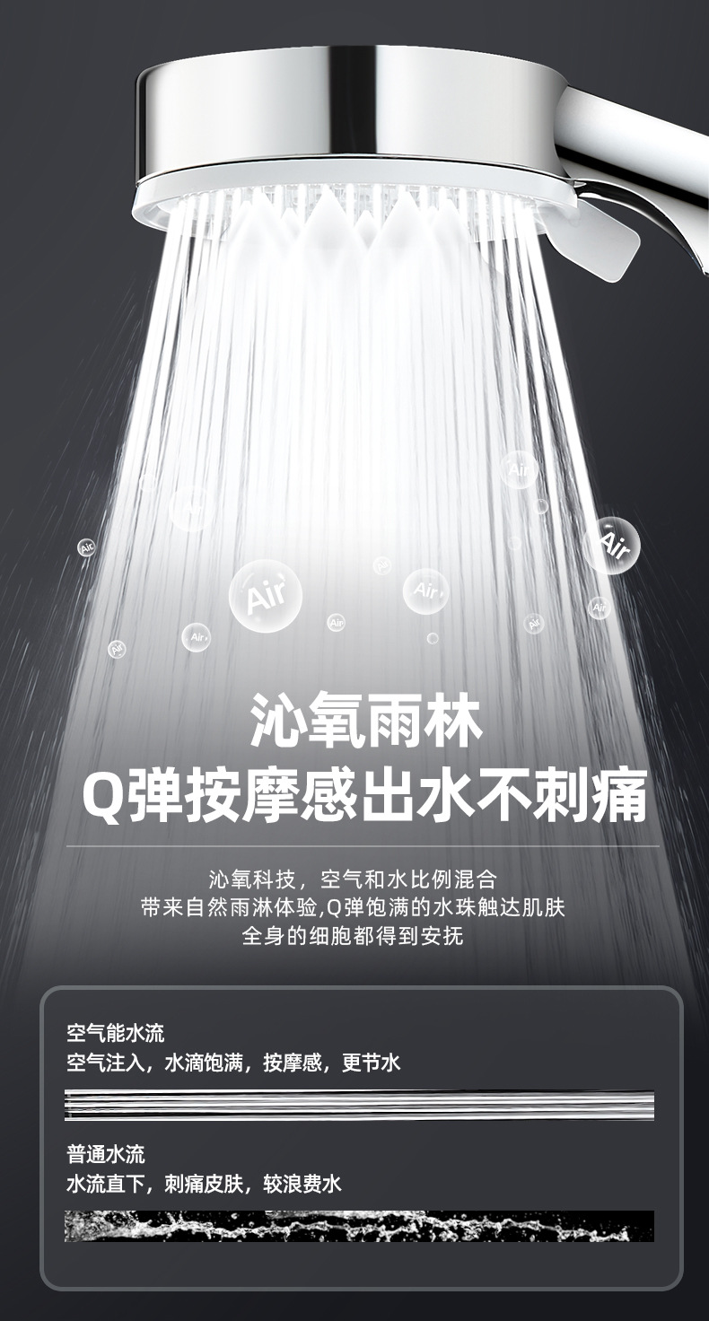 增压花洒喷头家用超强高压大出水量淋雨冲凉强力雨洒淋浴头通用型详情7