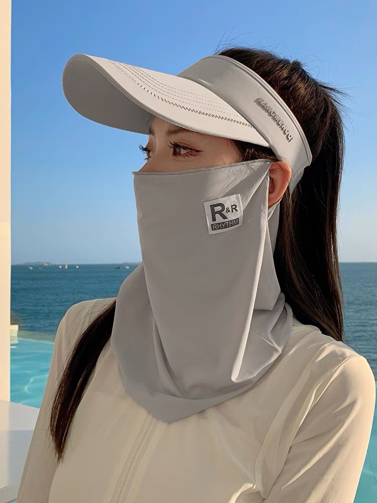 Sun protection R-label face mask for men and women, full face UV protection, summer facial Gini neck shield, cycling mask veil pic 4