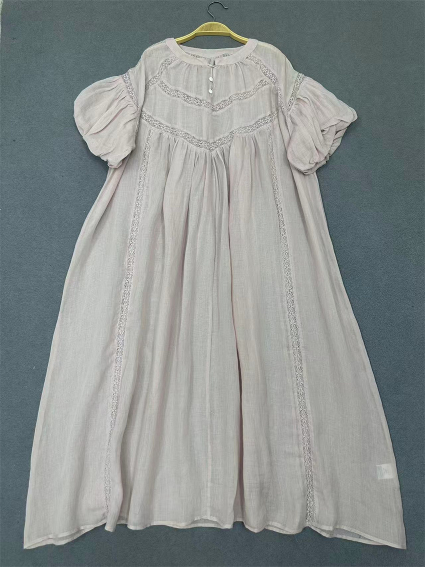 Japanese high-end brand 2025 Summer new style forest-themed artistic Japanese and Korean sweet high-quality ramie dress short sleeve pic 9