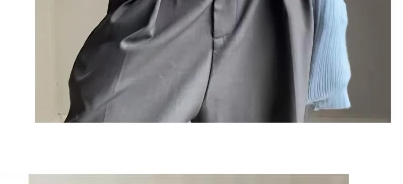 A light purple semi-high neck slim-fit innerwear with a knitted sweater for women in the spring of 2026 is a stylish and unique thin base layer pic 35