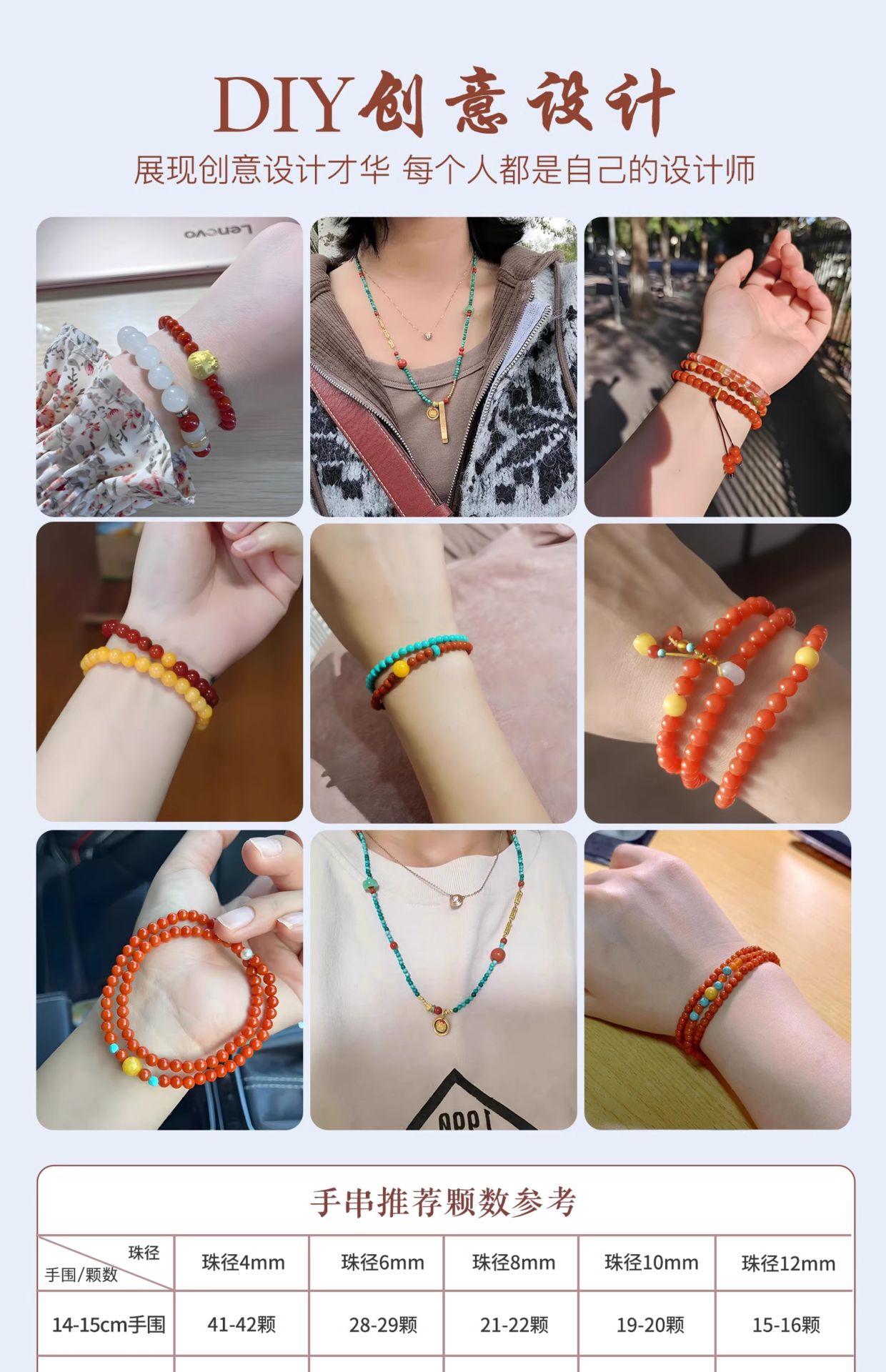 正品9A天然满肉南红玛瑙散珠柿子红色圆珠子手串diy手工饰品串珠详情14