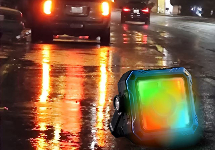 led太阳能手电筒强光爆亮户外充电便携多功能手提探照灯cob工作灯提灯详情4