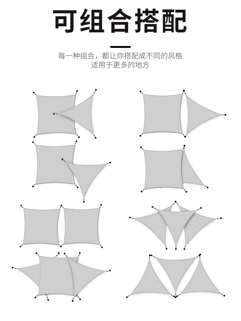Canopy sunshade fabric, triangular thickened Oxford fabric, outdoor canopy, swimming pool, courtyard, balcony, sun protection, water resistance, sunshade sail pic 24