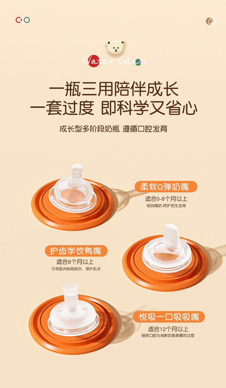 婴幼儿吸管奶瓶 大宝宝儿童吸管杯 奶瓶喝水瓶防摔防呛奶奶瓶详情5