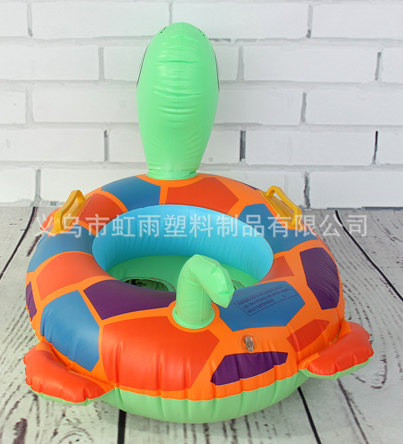 卡通乌龟艇水上充气儿童玩具座圈带把手防侧翻游泳圈婴儿坐圈批发详情6