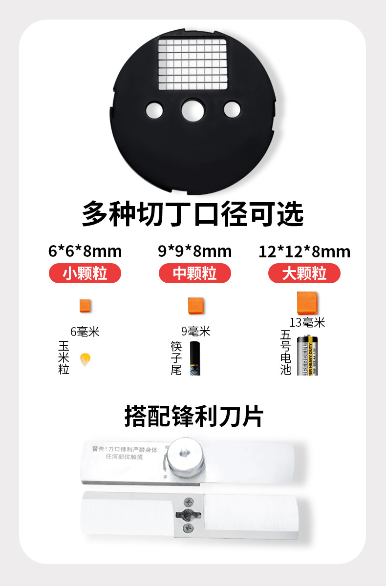 商用厨房食堂多功能切菜器刨丝切丝切片自动切萝卜丝土豆丁黄瓜片详情6