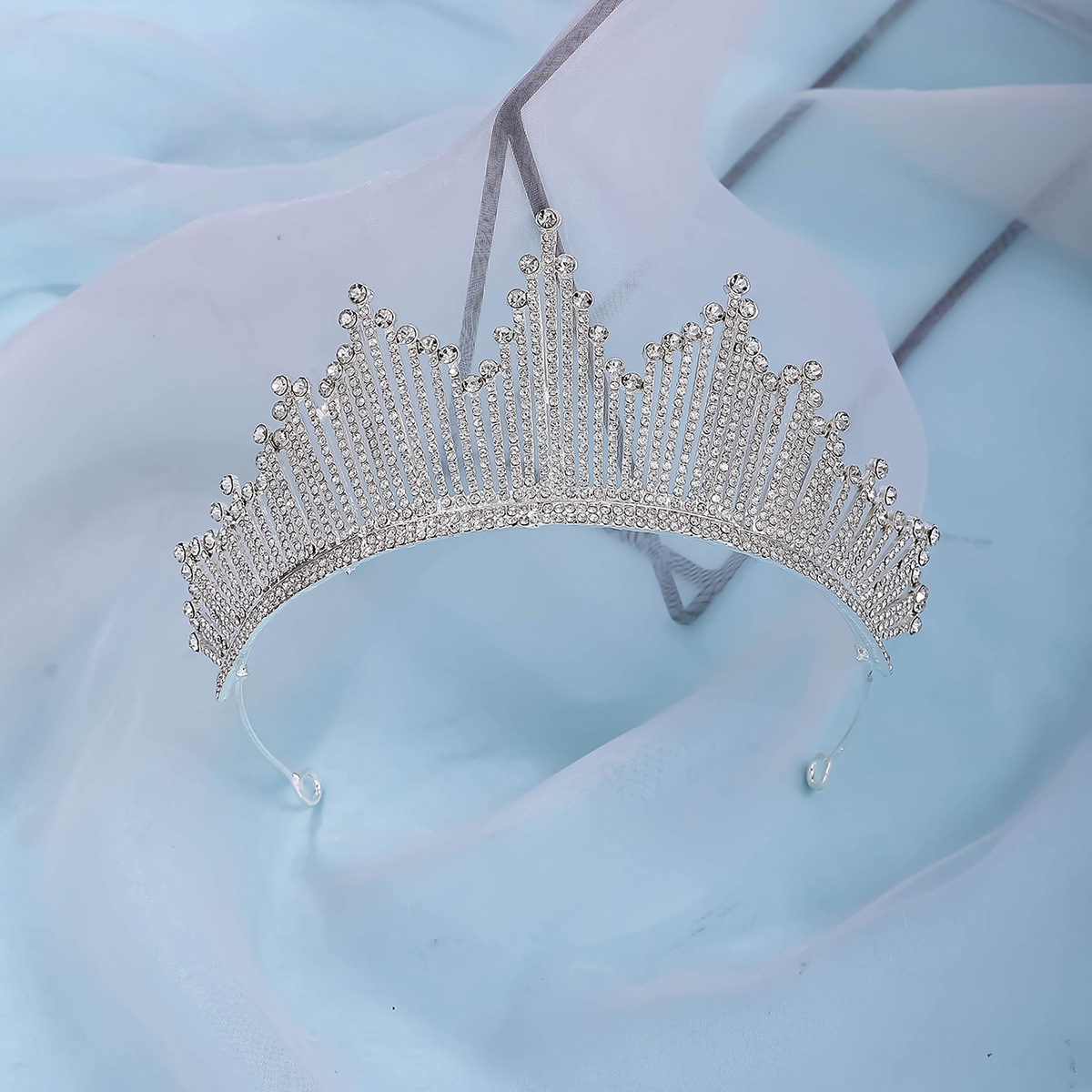 New personalized diamond silver princess headwear, grand and luxurious wedding dress, super glittering crystal, elegant fairy hair accessory, crown pic 10