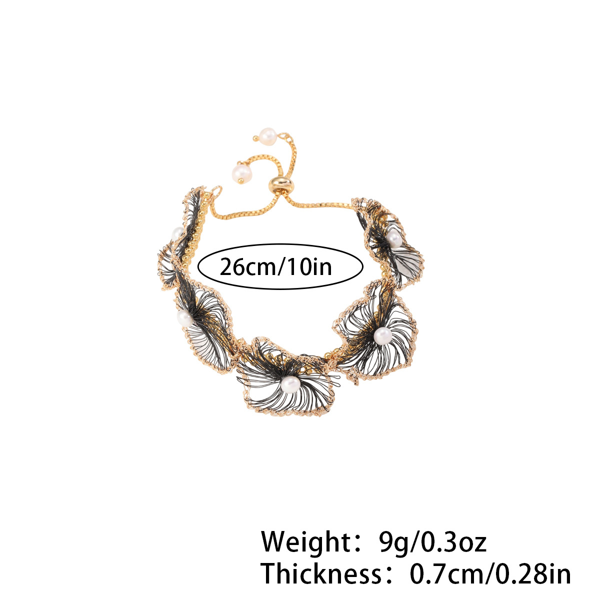 娜莎法式小众铜丝手工钩织山茶花朵项链手链套装轻奢高级感配饰详情3