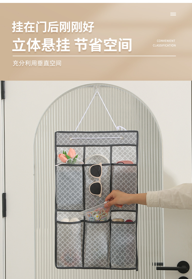 门后收纳挂袋宿舍壁挂式鞋子杂物分装收纳袋多功能整理储物挂袋详情7