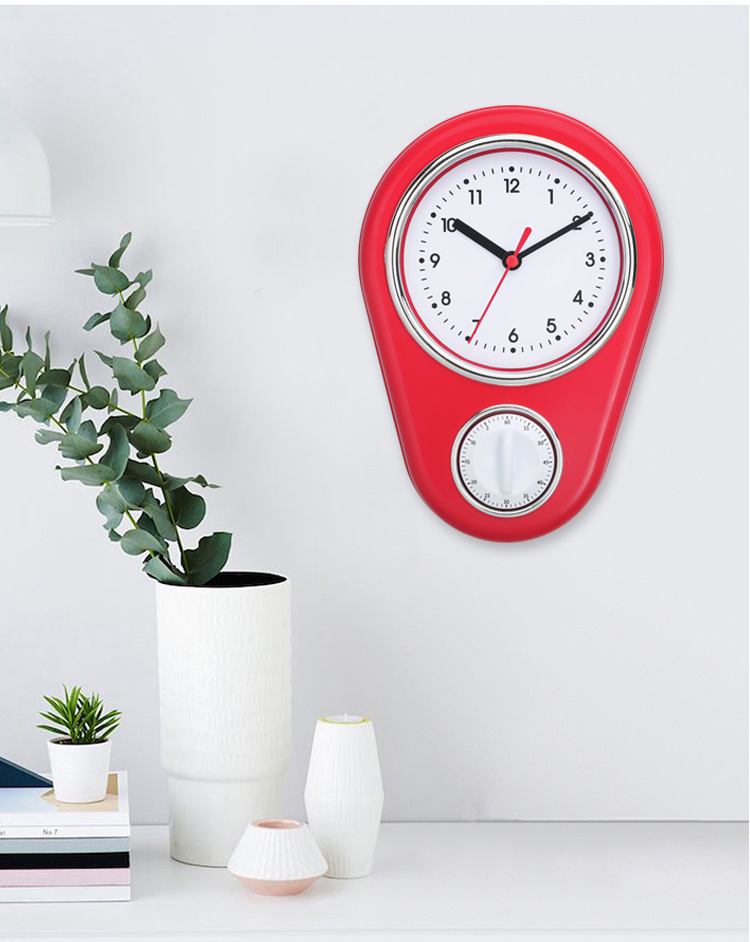 In-stock timer wall clock for kitchen use, silent, precise, simple, creative, easy to operate, household quartz clock retail pic 5