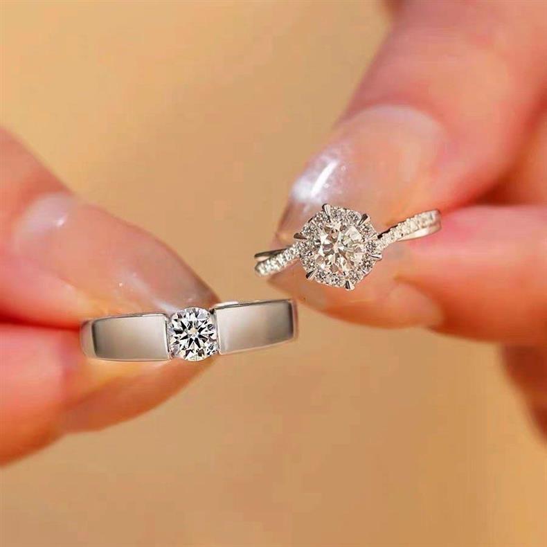 仿真假钻戒一对情侣结婚对戒活口可调节戒指求婚纱照礼仪式用道具详情10