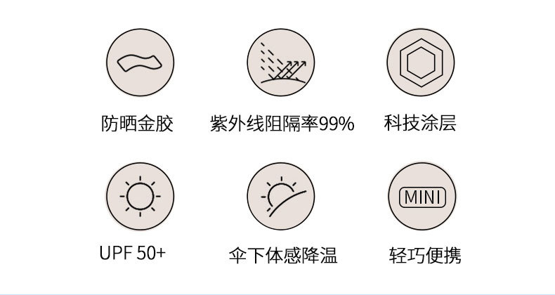 扁六折遮阳伞卡片伞钛金胶伞小清新雨伞晴雨太阳伞口袋伞一件代发详情11