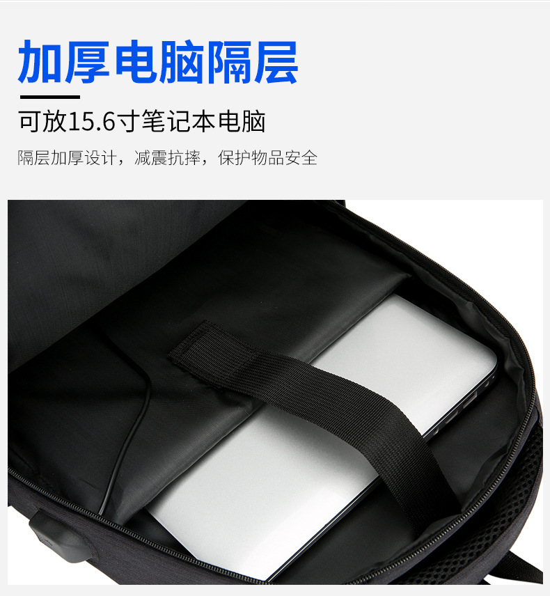 Customized cross-border business backpacks, large-capacity computer backpacks wholesale, usb multi-functional water-resistant backpacks pic 6