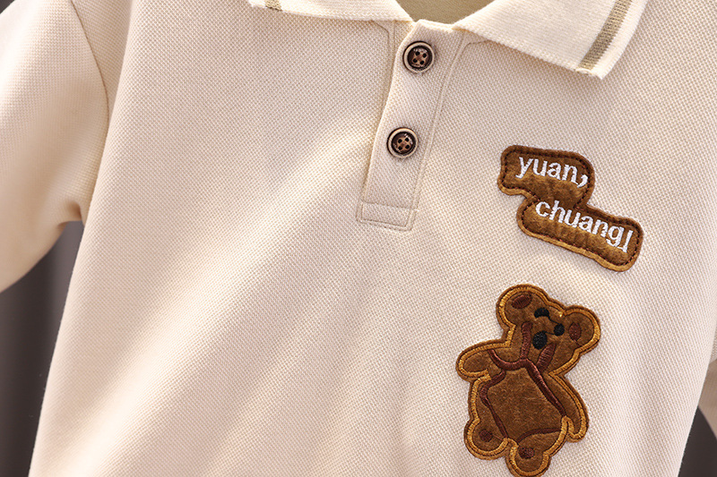 童装春秋季男童套装秋装中小童长袖polo领上衣休闲裤运动服两件套详情11