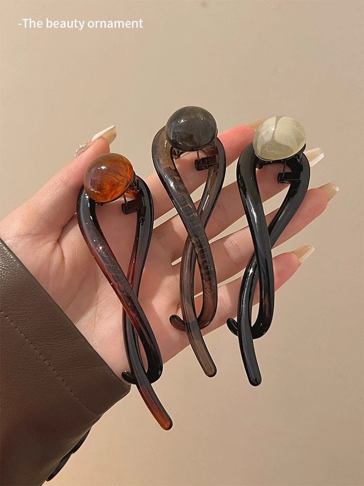 Elegant one-line hair clip, twist clip at the back of the head, 2025 new style, light luxury and high-end style, updo, grab clip, duckbill clip headwear pic 22