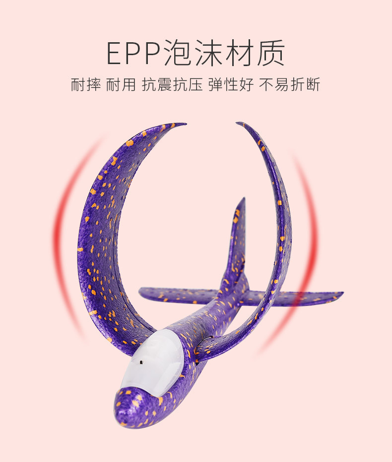 手抛回旋飞机手扔滑翔大飞机儿童泡沫户外飞行模型耐碰摔玩具礼物详情2