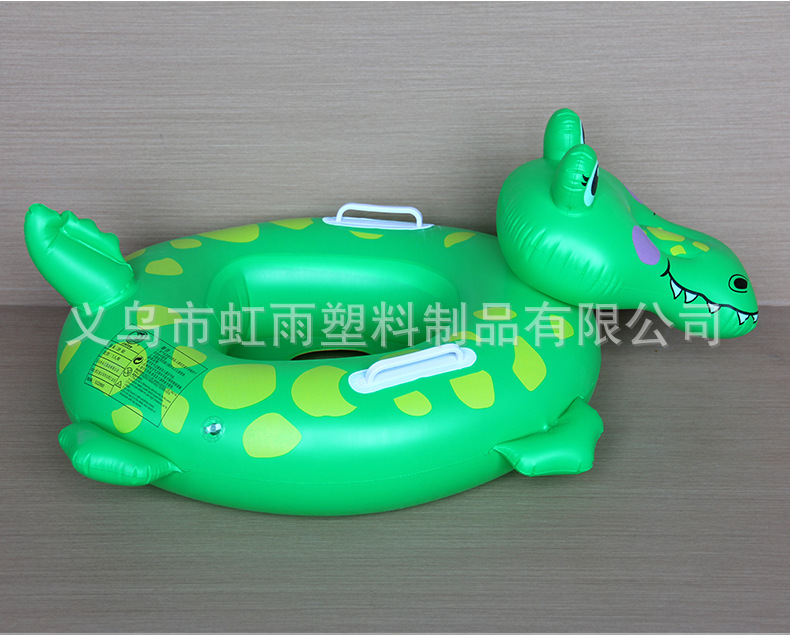 新品加厚鳄鱼儿童游泳圈卡通动物造型PVC充气游坐圈适合户外游泳安全防滑详情10