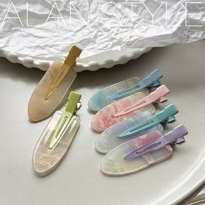 甜美可爱无痕发夹女夏季简约侧边发卡ins韩式前额刘海鸭嘴夹头饰详情9