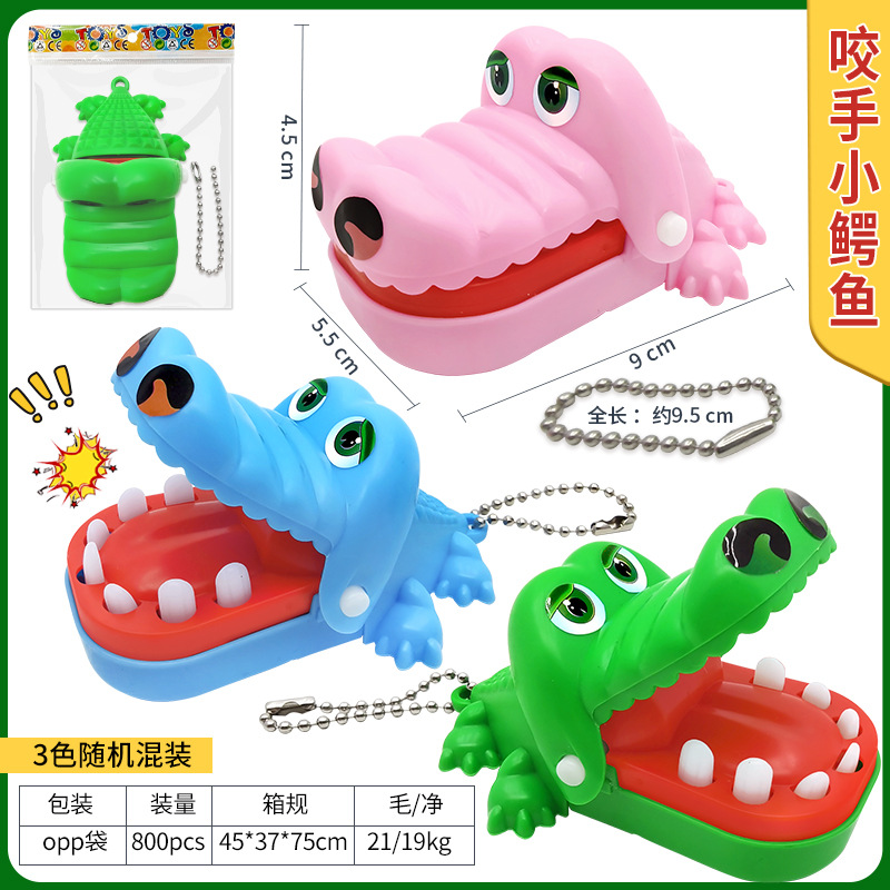 Mini hand-biting crocodile with keychain, new and unique small gifts, hand-biting little crocodile toys, prank crocodile wholesale pic 1