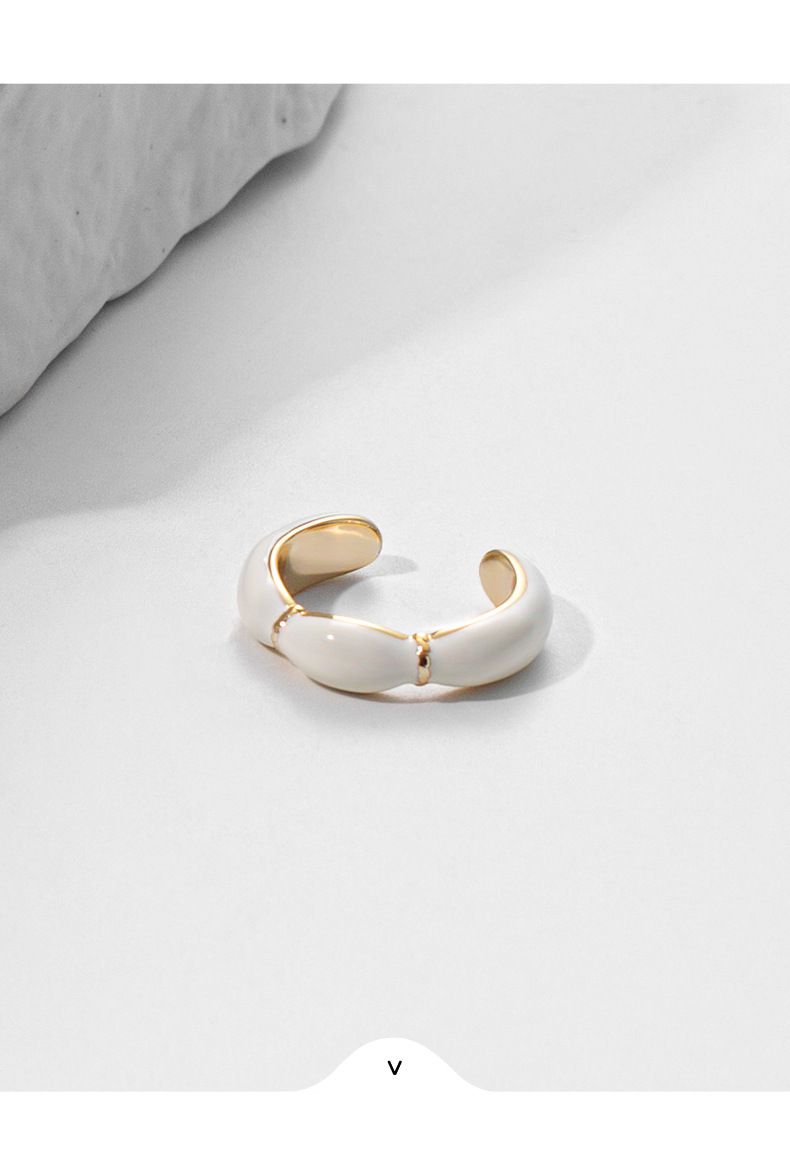 AB家奶油白珐琅戒指女小众高级轻奢法式复古戒指高级感开口戒指详情15