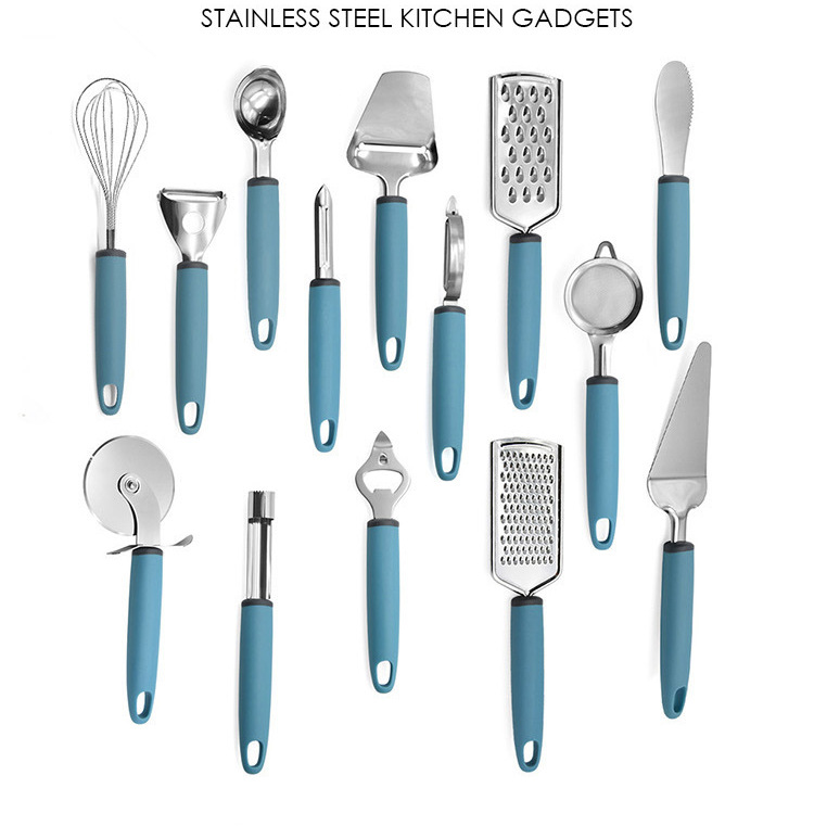 跨境多功能厨房工具打蛋器蛋糕铲开瓶器披萨刀烘焙芝士铲14件套装详情2