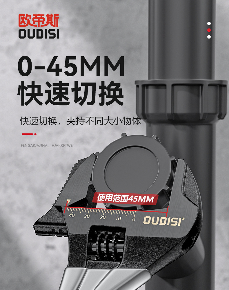 Otis short-handle multi-functional adjustable wrench, kitchen and bathroom disassembly and assembly high-torque bathroom short-handle adjustable wrench pic 15