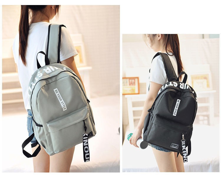 时尚潮流背包双肩包男女初中高中学生包大容量韩版校园牛津布双背详情8