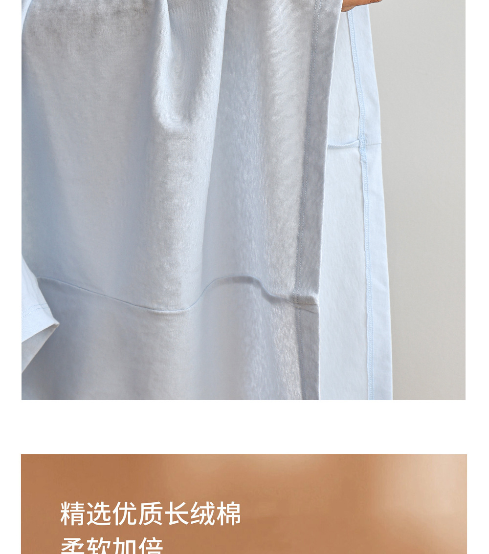 纯色棉亚麻圆领T恤女式春夏季薄款宽松上衣正肩显瘦套头休闲短袖详情10