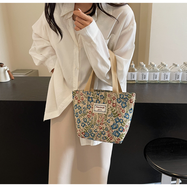 大容量帆布包包2024新款潮时尚百搭单肩手提袋子ins学生上课包女详情35