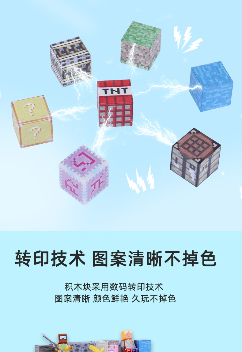 我的磁力世界方块积木套装磁铁玩具拼装像素人仔儿童益智模型礼物详情4
