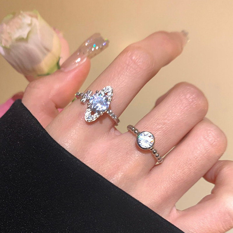 西太后星球戒指女轻奢小众锆石开口食指戒时尚个性设计感指环详情6