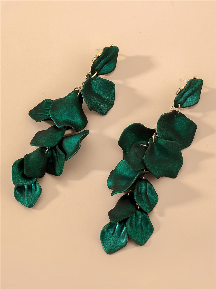 European and American rose petal long tassel earrings, fashionable, ins, elegant, internet-famous, high-end, eco-friendly earrings for women pic 11