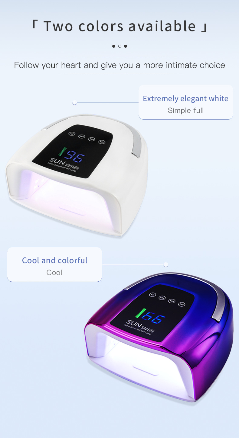 Cross-border S20 Nail Lamp, 200W Nail Light Therapy Lamp, Quick-drying Nail Glue Light Therapy Lamp, Three-speed Timed Nail machine pic 15