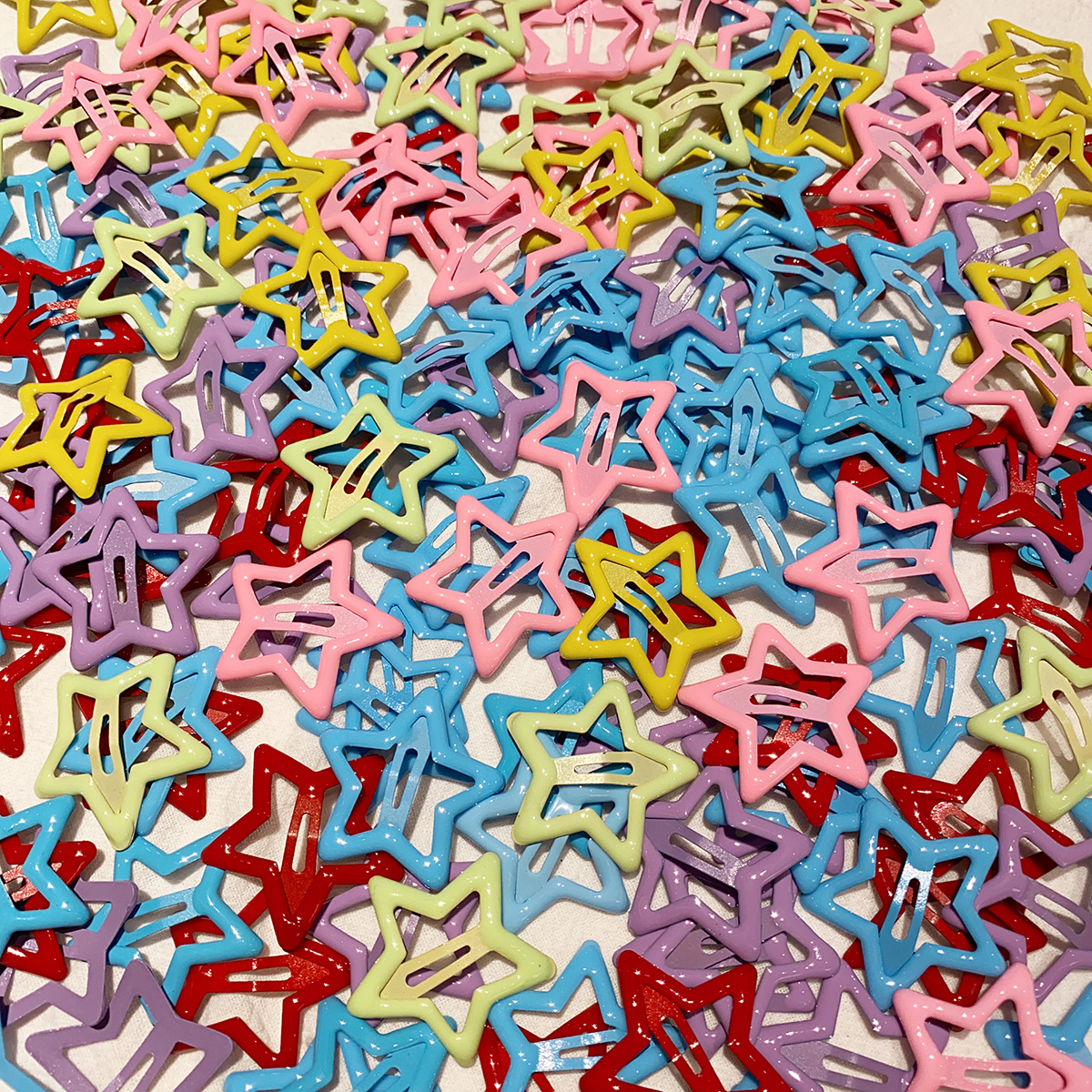 y2k多巴胺发夹彩色五角星星bb夹金属刘海侧边碎发夹子可爱发饰详情5