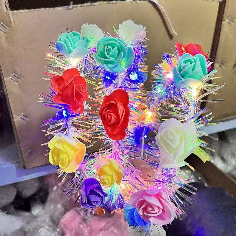 网红发光天使翅膀背饰地摊夜市热销闪光花环兔子发箍彩球蝴蝶头饰详情10