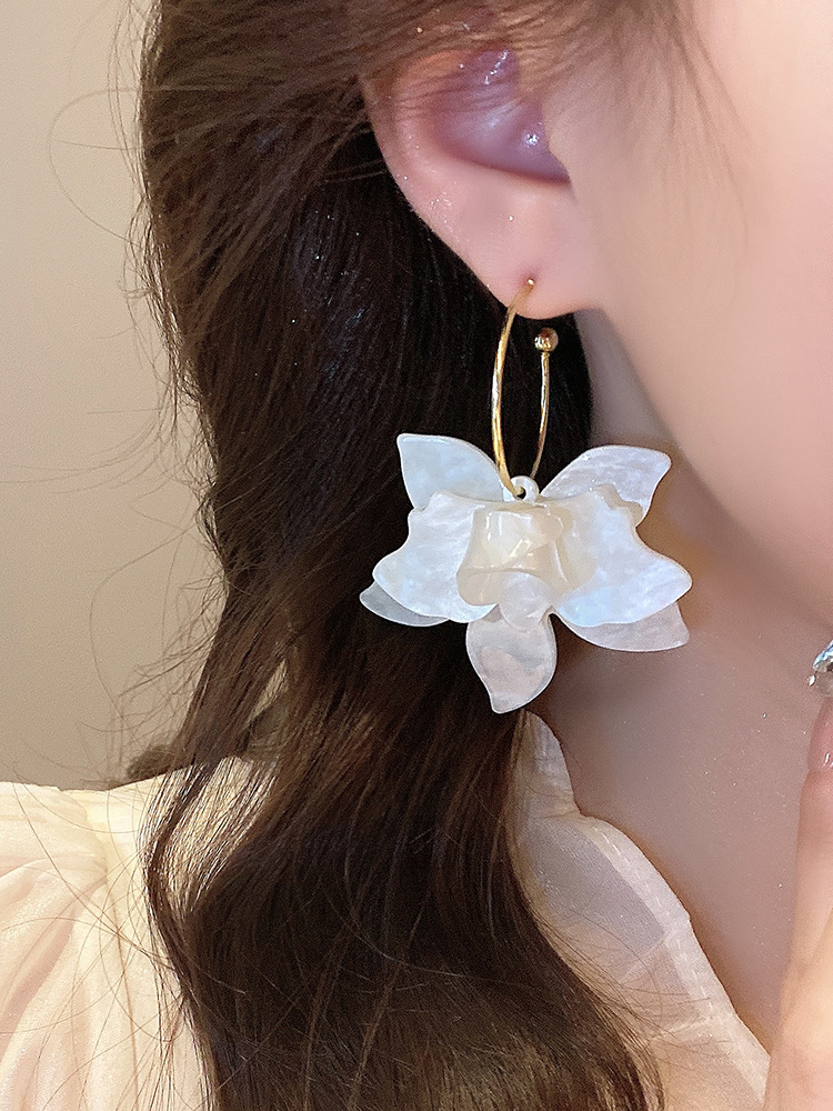 超仙法式度假花朵耳环女高级感轻奢气质耳饰小众设计感时尚耳坠详情8