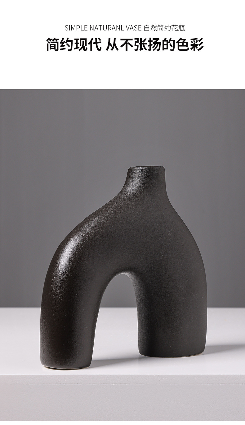 2025 Nordic Ins-style ceramic vase, creative living room flower arrangement, high-end artistic home decoration for hotels and homestays pic 12