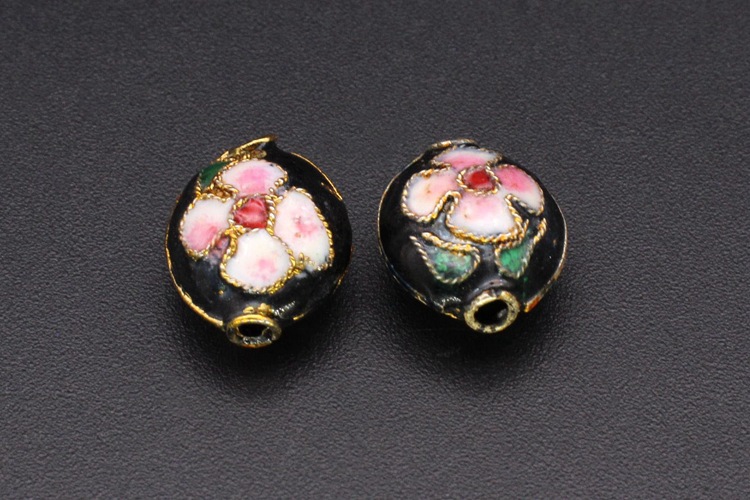 Traditional high-temperature cloisonne filigree silver blue DIY jewelry accessories, pearl Cloisonne 13*9 ladybug pic 7