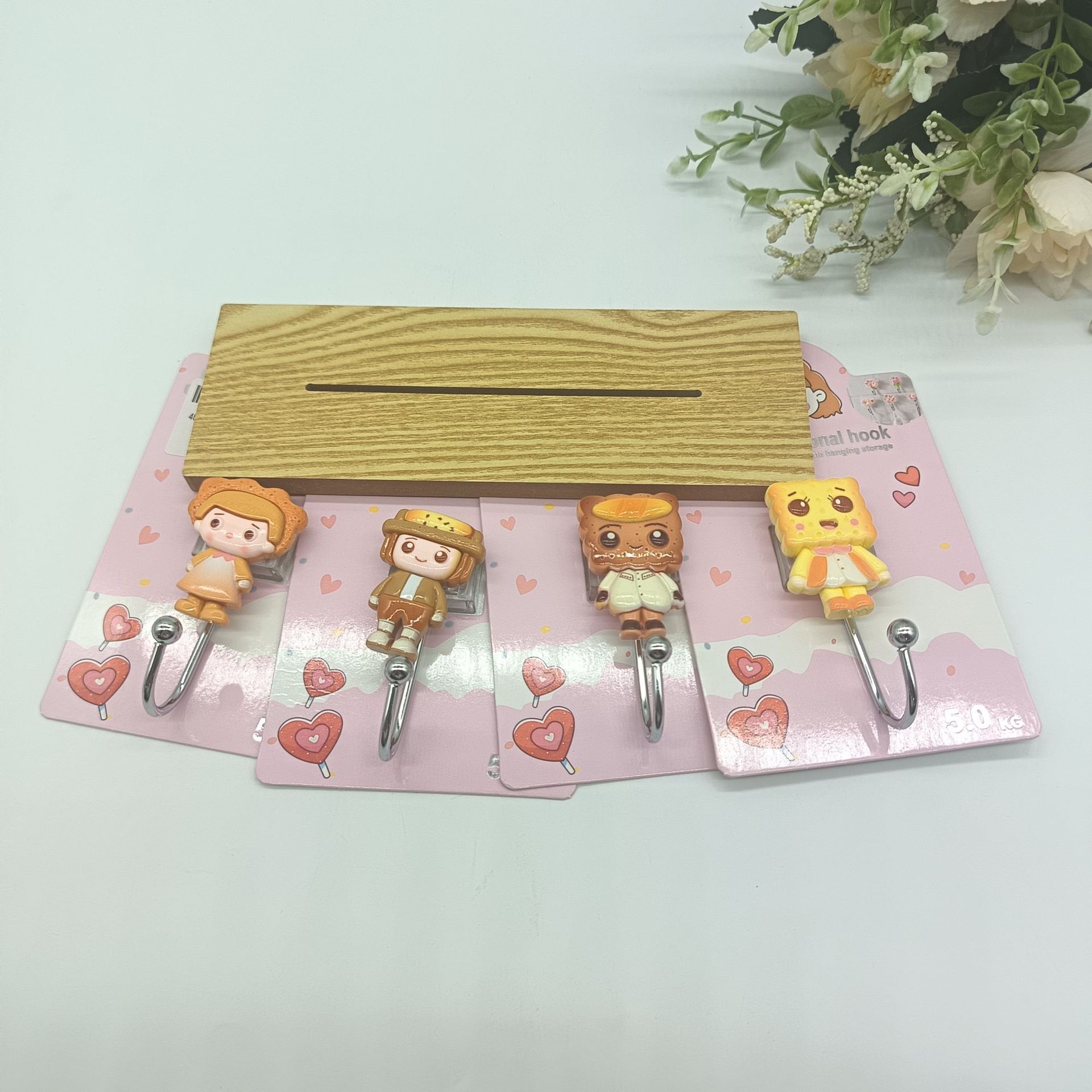 亚马逊热销款可爱萌趣饼干小人粘钩创意款高颜值挂钩无痕钩强力钩详情3