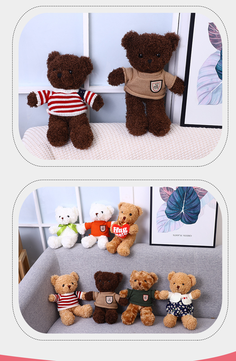 Factory direct supply of sweaters, toy bears, cute cartoon teddy bear figurines, logo event gifts, wholesale of dressing bears pic 15