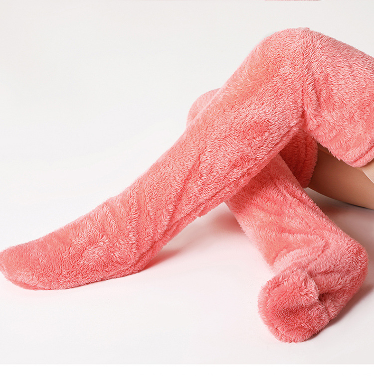 2023秋冬跨境亚马逊独立站泰迪熊地板袜长筒袜护膝保暖高筒袜女孩详情14