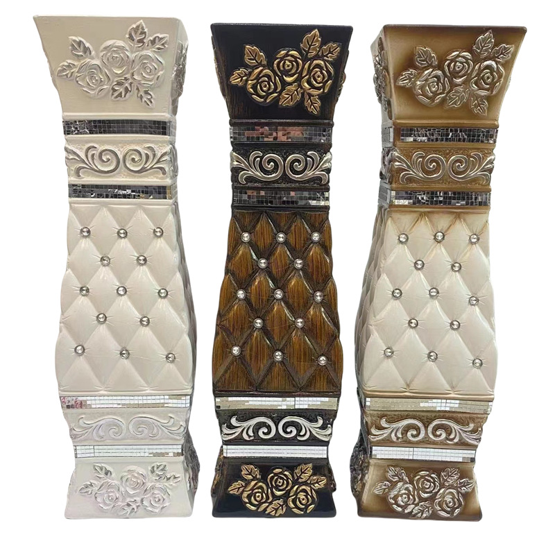 60cm花瓶厂家批发陶瓷花瓶欧式客厅摆饰绢花工艺落地大小花瓶详情15