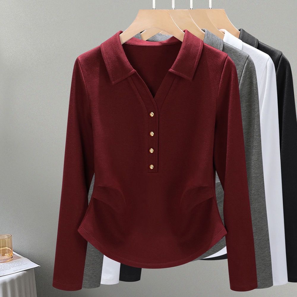 2024流行秋季女装高档次翻领收腰减龄上衣设计感小众舒适百搭女装详情7