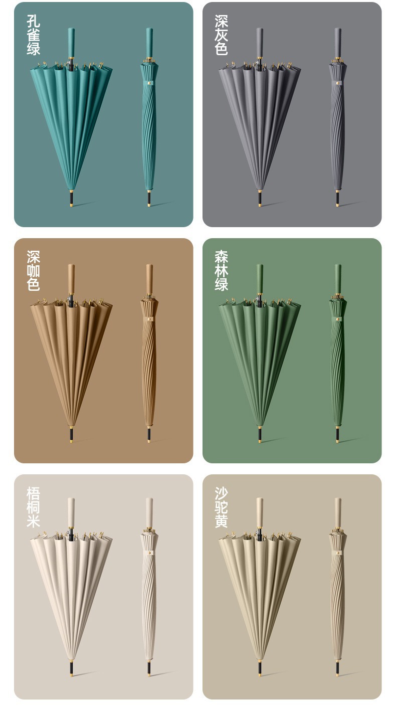 24骨雨伞超大号双人长柄伞加厚防晒加固抗风暴直杆广告伞定制logo详情18